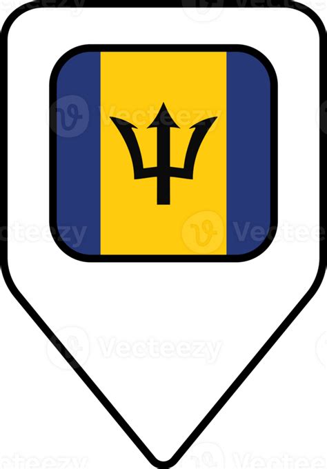 Barbados Flag Map Pin Navigation Icon Square Design 23520969 PNG