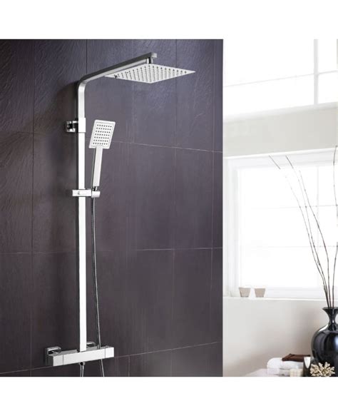 Fawley Square Thermostatic Exposed Twin Head Mixer Shower Set