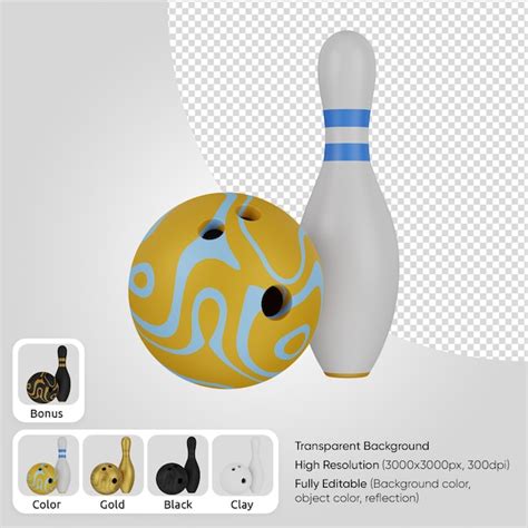 Premium Psd 3d Bowling Ball With Pin