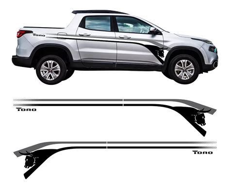 Kit De Adesivos Fiat Toro Faixa Lateral Touro Tor10 Parcelamento Sem