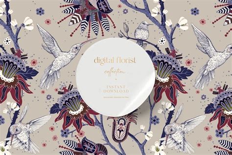 Floral Pattern, Floral Digital Paper Graphic by Digital Florist · Creative Fabrica