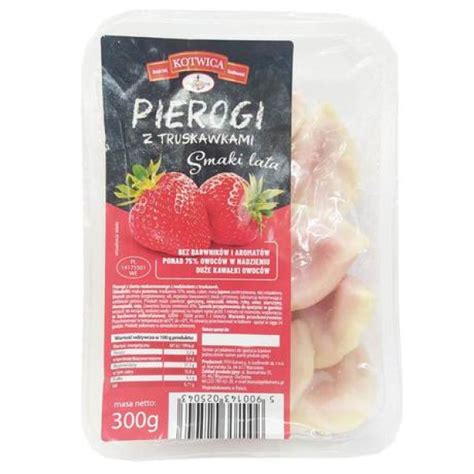 PIEROGI Z TRUSKAWKAMI KOTWICA 300g Polski Sklepik Smakosz