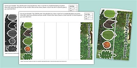 Native Trees Of Ireland Folding Art Template Teacher Made