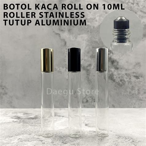 Jual Botol Roll On Ml Kaca Transparan Roller Stainless Parfum