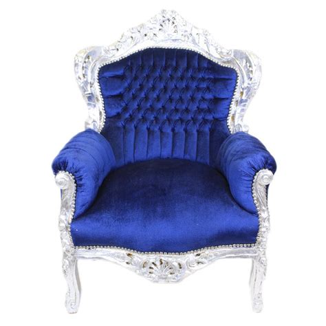 Casa Padrino Barock Sessel King Royalblau Silber Barock M Bel Antik