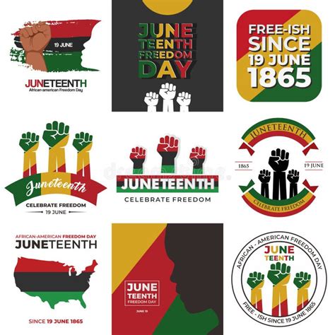 Set Of Juneteenth Design Juneteenth Day Celebration Freedom