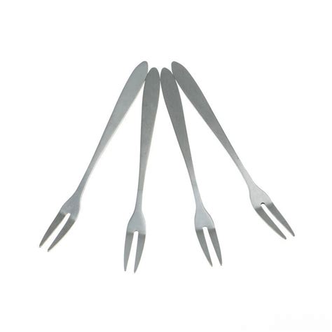 6pcs Creative Stainless Steel Fruit Sign Two Tooth Fork Cake Dessert