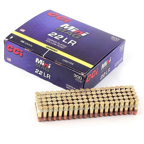 Bullseye North Cci Varmint Rimfire Ammo Mini Mag 22 Lr 300 Rounds 36 Grain Copper Plated Hp