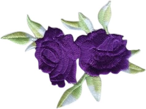 Uhomey Rose Flower Leaves Embroidery Iron On Applique Patch Uk Home And Kitchen