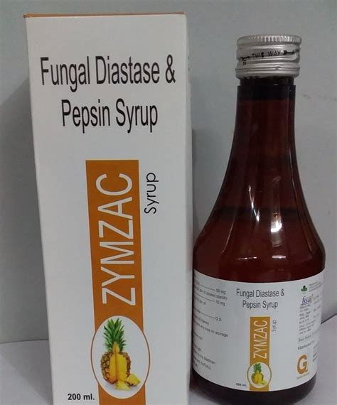 Allopathic Fungal Diastase Pepsin Syrup ZYMZAC 200 Ml Treatment