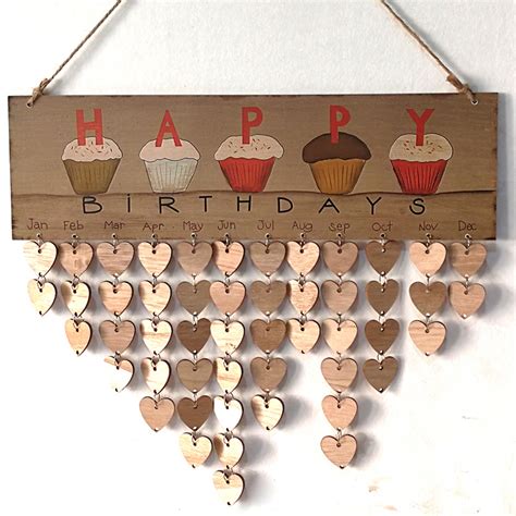 Houten Verjaardagskalender Happy Birthdays Eco Company