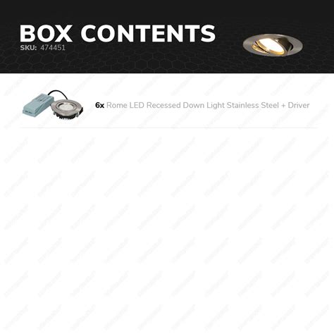 X Dimmable Led Downlights Rome Stainless Steel Tiltable K