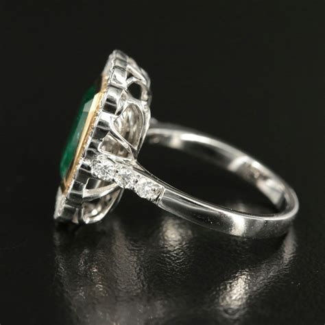 Oscar Friedman 18k 3 20 Ct Emerald And Diamond Ring Ebth