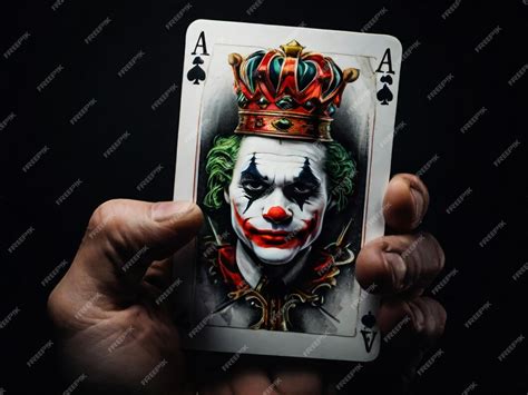 Premium Photo A Joker Card On A Black Background Close Up Shot Male