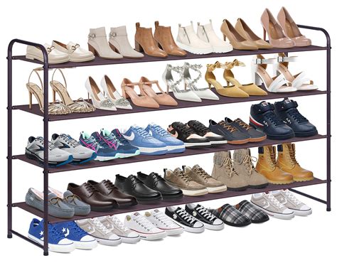 Kimbora 4 Tier Long Shoe Rack For Closet Wide Shoe Storage Organizer