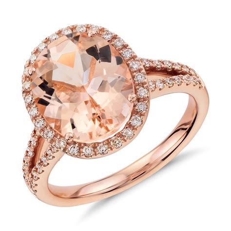 Morganite And Diamond Ring In 14k Rose Gold Blue Nile