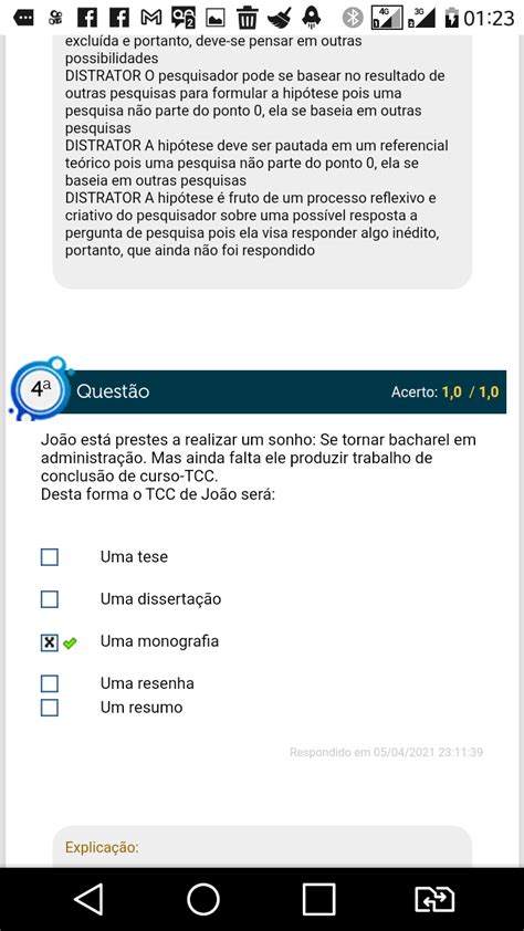 Simulado Metodologia Da Pesquisa Estacio