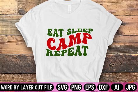 Eat Sleep Camp Repeat Retro Svg Design Graphic By Fancy Svg · Creative