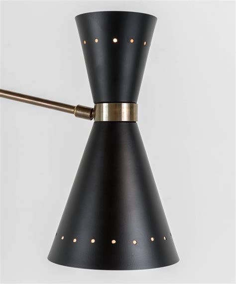 Black and Brass Double Wall Sconce For Sale at 1stdibs