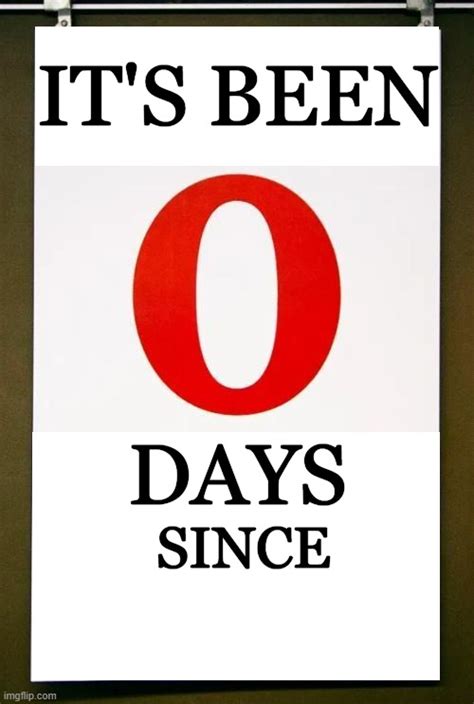 0 Days Since Meme Template