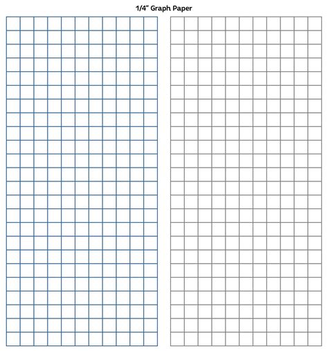 1/4 Inch Grid Paper Free Printable