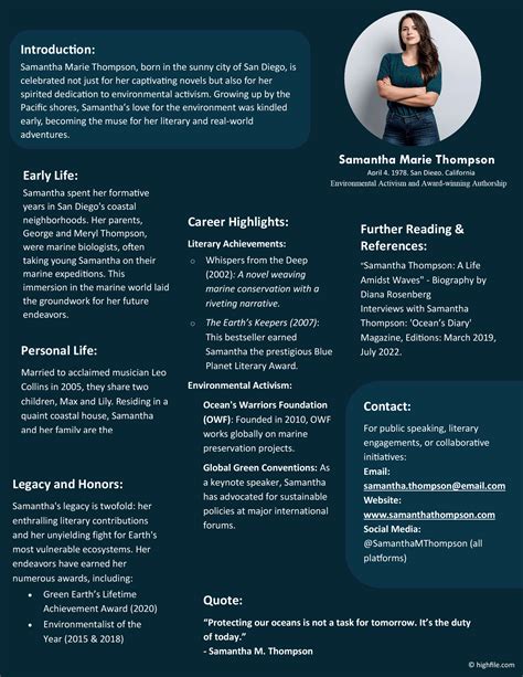 1 Page Bio Template