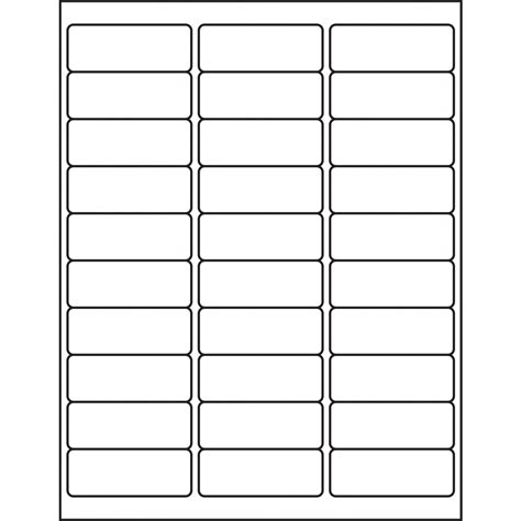 1 X 2 625 Label Template