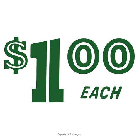1 dollar each sign, One dollar sign stock photo, royalty free image: 31632482