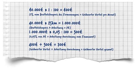 1 Prozent Regelung Beispiel Lohnabrechnung