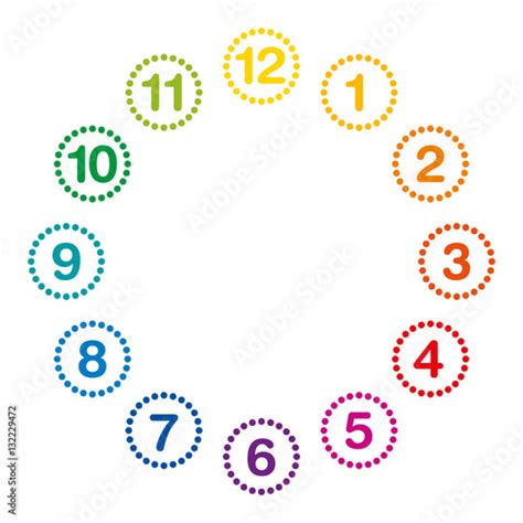 1 to 12 numbers in circle for clock, Number circles labels numbers circle table printable tables clipart fan classroom centers hanging de colorful stations cliparts cards name activities. 7 best images of printable number labels