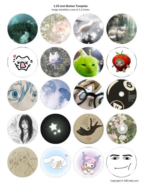 1.25 Inch Pin Template