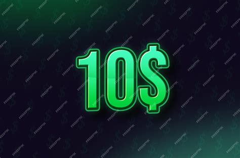 10 dollar sign green, Premium photo