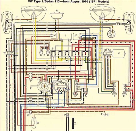 11x17 color wiring diagram 1971 vw super beetle bug 