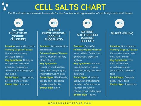 12 Cell Salts Chart