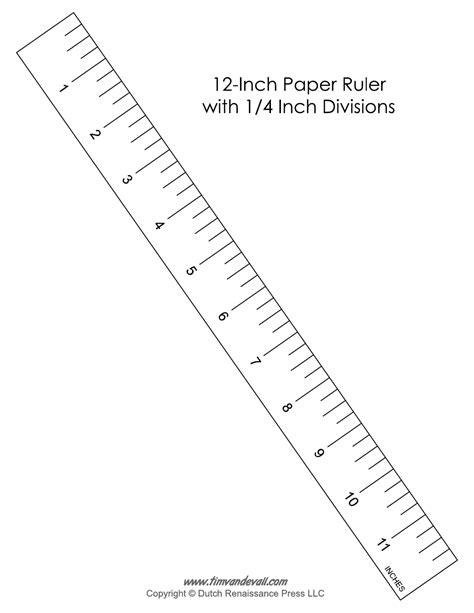 12 Inch Paper Ruler Printable