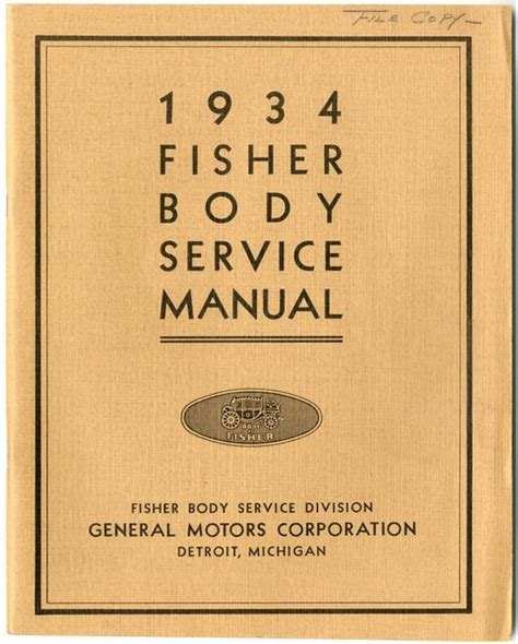 1934 General Motors Fisher Body Service Manual