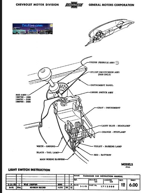 1950 Chevy Headlight Switch Wiring Diagram