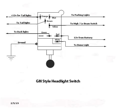 1954 Gm Headlight Switch Wiring Diagram