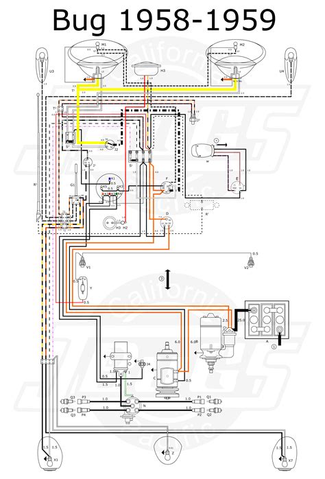 1958 vw bug wiring diagram 