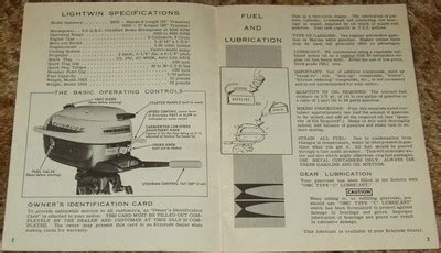 1963 Evinrude 3hp Lighhtwin Manuals