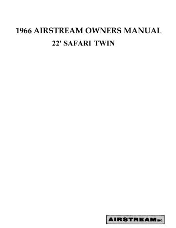 1966 Airstream 22 Safari Twin Manual and Wiring Diagram