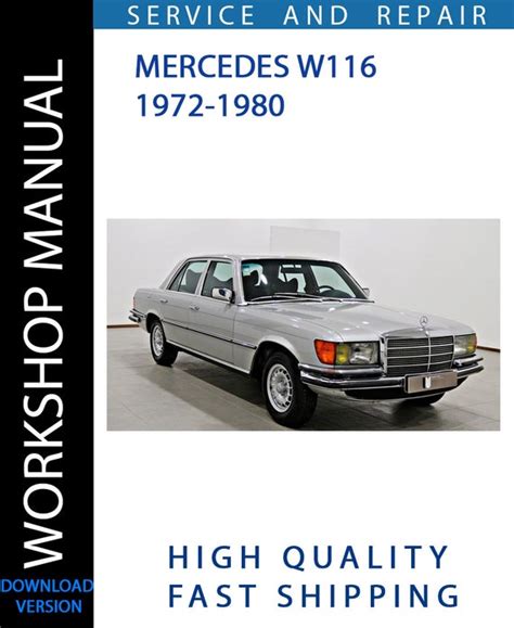 1972 1980 Mercedes Benz Typ 116 W116 Workshop Repair Service Manual In German 620mb Pdf