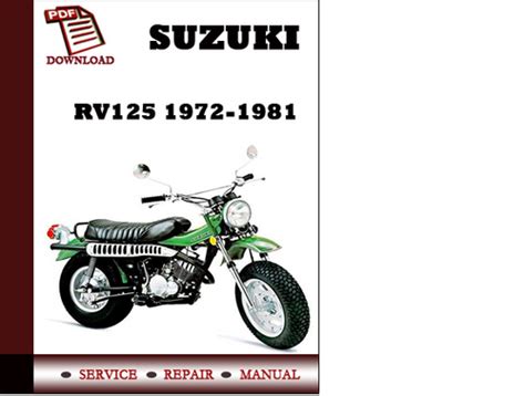 1972 1981 Suzuki Rv125 Offcial Service Repair Workshop Manual Download