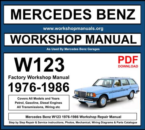 1977 1981 Mercedez Benz W123 Service Repair Manual Download