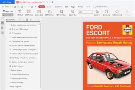 1981 1989 Ford Escort Petrol Workshop Repair Service Manual Best Download