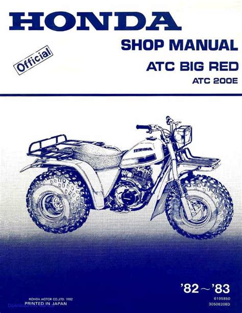 1982 1983 Honda 200e Big Red Atc Service Manual