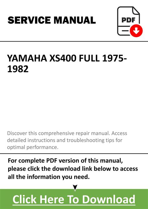 1982 Yamaha Xs400 Workshop Service Repair Manual Download