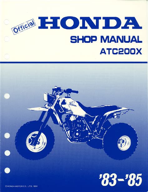 1983 1985 Honda Atc200x Service Repair Manual Download