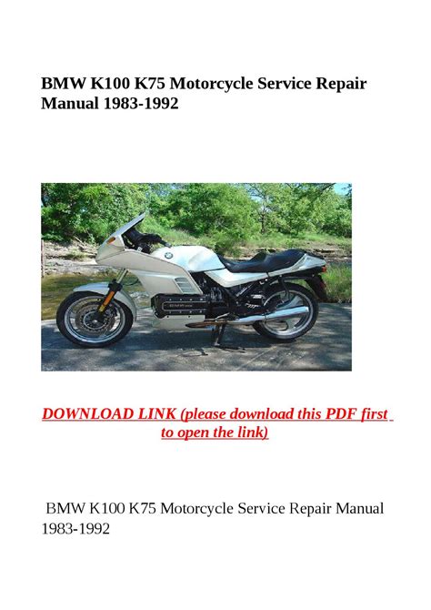1983 1992 Bmw K75 K100 Motorcycles Service Repair Manual