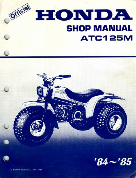 1984 1985 Honda Atc125m Repair Service Manual Pdf Download